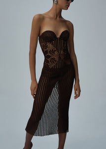 SS25 CROCHET 01 DRESS BROWN