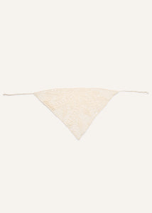 Crochet triangle scarf in cream