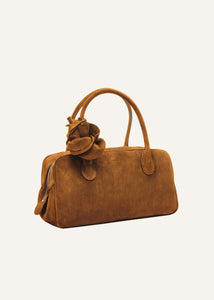 Brigitte bag in camel suede