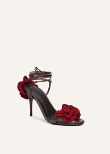 SS25 FLOWER SHOES CROCHET BURGUNDY 90