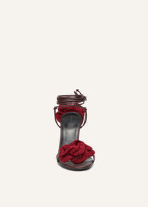 SS25 FLOWER SHOES CROCHET BURGUNDY 90