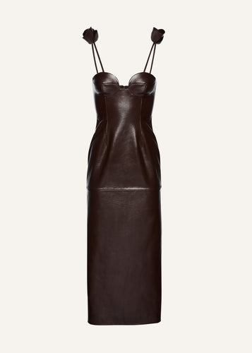 SS25 LEATHER 03 DRESS BROWN