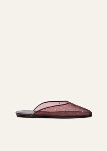 SS25 MULE FLATS BURGUNDY