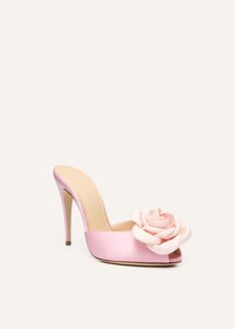 SS25 PEEP TOE MULE SATIN PINK