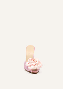 SS25 PEEP TOE MULE SATIN PINK