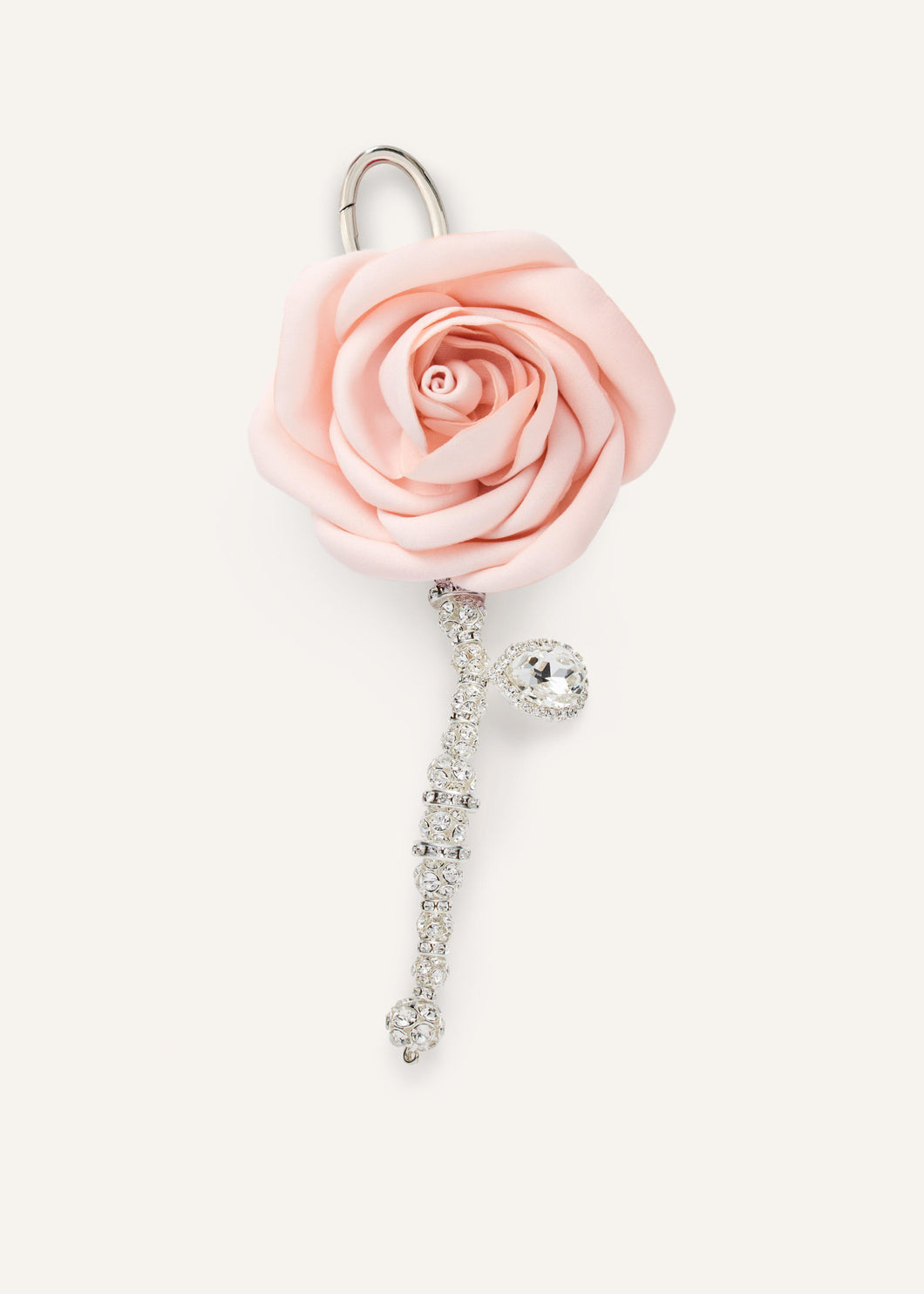 Velvet rose keychain in pink
