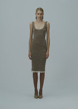 Load and play video in Gallery viewer, Lace detail knit mini dress in brown
