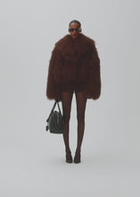 Load and play video in Gallery viewer, Short shag shearling coat in brown
