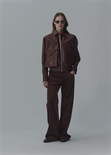 AW25 LEATHER 10 JACKET BORDEAUX