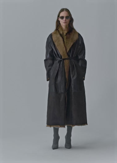 AW25 LEATHER 15 COAT BROWN