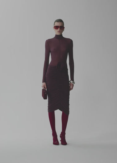 PF24 DRESS 16 BURGUNDY