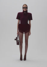 Load and play video in Gallery viewer, Padded hip crochet skirt in bordeaux
