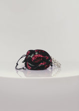 Load and play video in Gallery viewer, Small pearl Magda bag in black floral print
