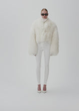 Load and play video in Gallery viewer, Short shag shearling coat in cream
