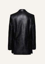 Load image into Gallery viewer, Oversized leather blazer in black
