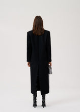 Load image into Gallery viewer, Long classic wool coat in black
