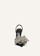 Load image into Gallery viewer, Handmade crystal flower slingback heels in cream
