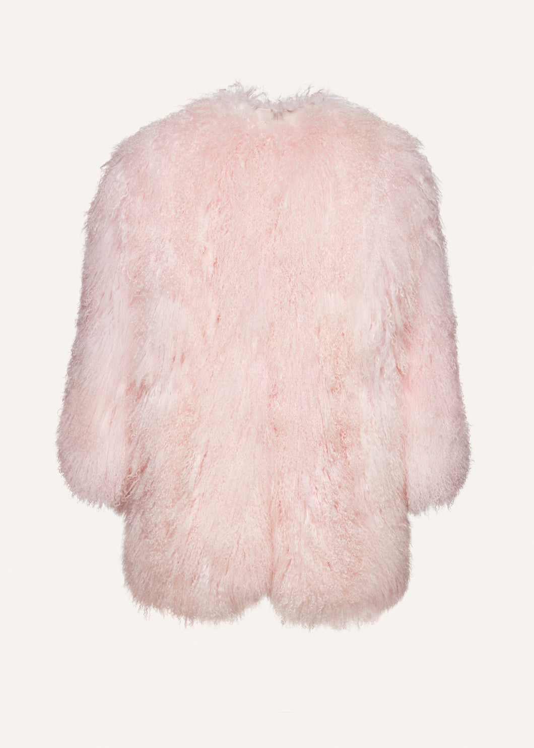 AW22 LEATHER 02 SHEARLING COAT PINK LONGER