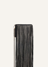 Load image into Gallery viewer, LELIA CLUTCH BLACK FRINGE WITH CRYSTALS
