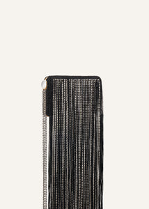 LELIA CLUTCH BLACK FRINGE WITH CRYSTALS