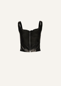 Leather top in black