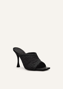 Crochet mule heels in black