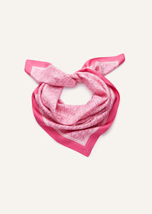 Logo print silk scarf in fuchsia