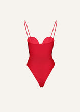 Load image into Gallery viewer, Retro bustier swimsuit in red
