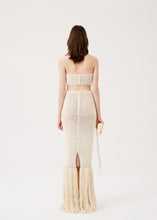 Load image into Gallery viewer, XL fringe crochet maxi skirt in cream
