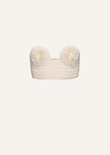 Load image into Gallery viewer, Strapless crochet flower applique bra in cream
