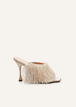 Load image into Gallery viewer, PF22 CROCHET FRINGE MULES CREAM
