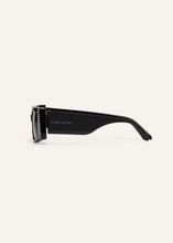 Load image into Gallery viewer, Vintage rectangle sunglasses in black crystals

