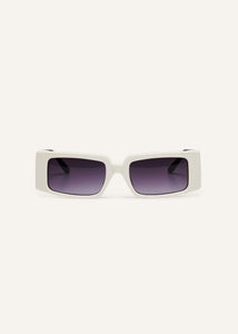 Vintage rectangle sunglasses in white