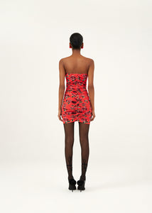 PF23 DRESS 16 RED PRINT