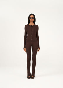 PF23 KNITWEAR 11 LEGGINS BROWN