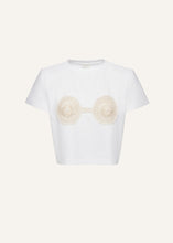 Load image into Gallery viewer, Crochet bra t-shirt in white
