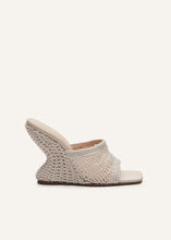 Load image into Gallery viewer, RE22 MULE WEDGE CREAM CROCHET
