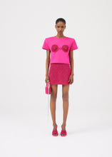 Load image into Gallery viewer, Crochet mini skirt in fuchsia
