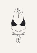 Load image into Gallery viewer, Strappy triangle bikini top in black
