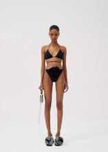 Load image into Gallery viewer, Strappy triangle bikini top in black

