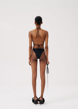 Load image into Gallery viewer, Strappy triangle bikini top in black

