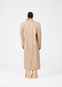 RE23 LEATHER 04 COAT BEIGE