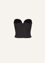 Load image into Gallery viewer, Strapless corset top in black pinstripe
