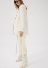 Load image into Gallery viewer, Tailored oversized handwoven blazer in cream
