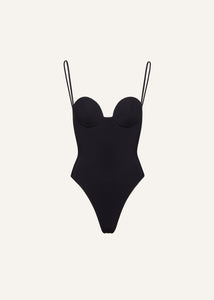 Retro bustier swimsuit in black