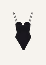 Load image into Gallery viewer, Retro bustier swimsuit in black
