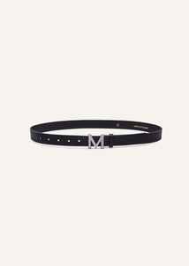 M logo belt in black leather