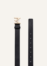 Load image into Gallery viewer, M logo belt in black grained leather
