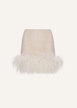 Load image into Gallery viewer, Feather crochet mini skirt in cream
