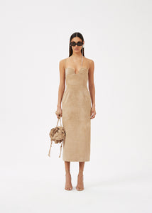 SS23 LEATHER 03 DRESS BEIGE